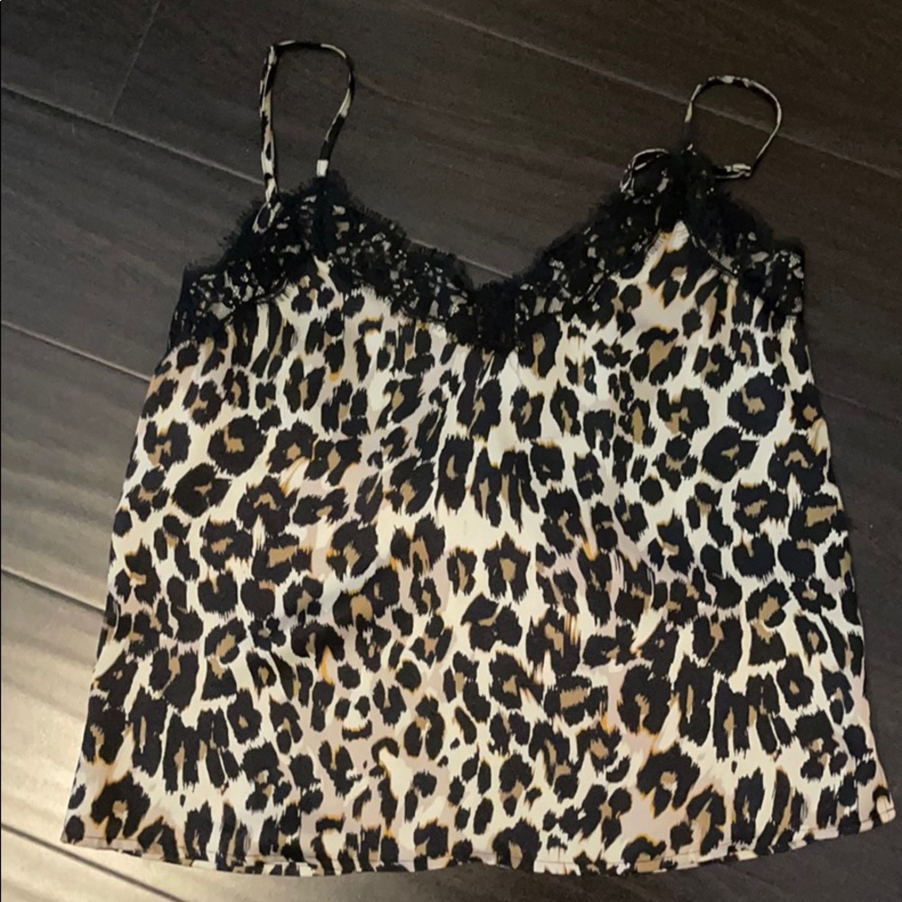 Nordstrom BP Leopard satin tank